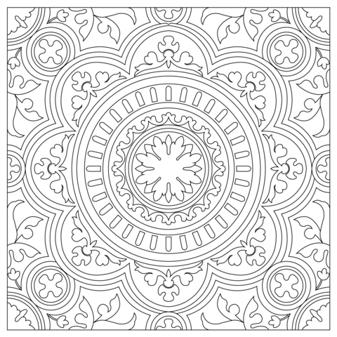 16Th Century Pattern Coloring Page